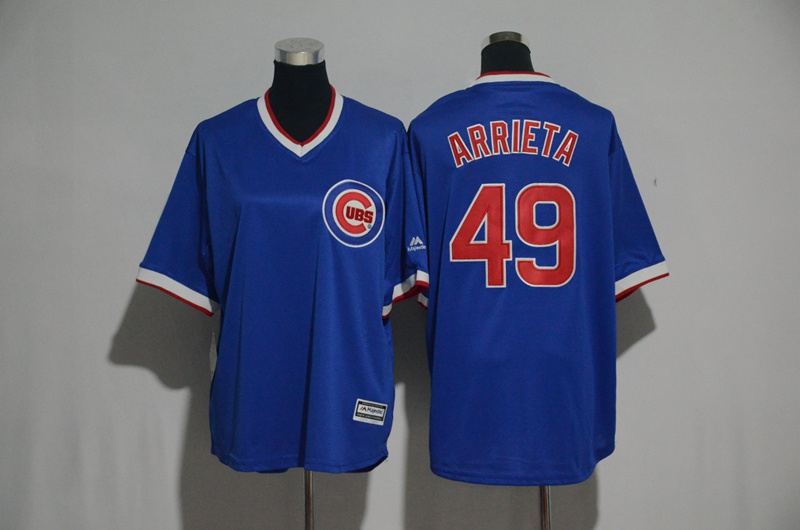 Youth 2017 MLB Chicago Cubs #49 Arrieta Blue Jerseys